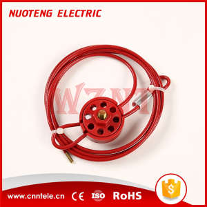 Round Multipurpose Cable Lockout with 8 Holes Red